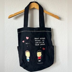 Angry Little Girls Black Tote Bag